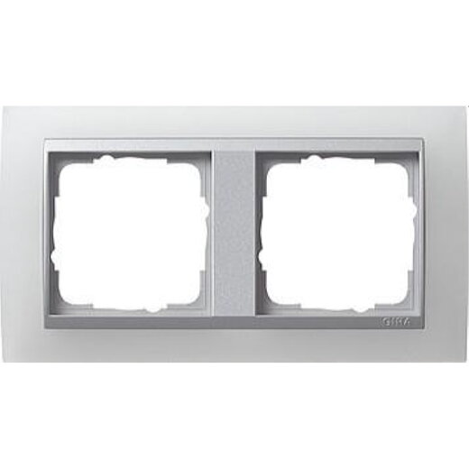 Gira Rahmen 021250 2fach + ZR Alu Event Opak weiss