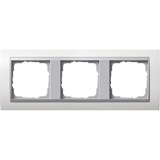 Gira Rahmen 021371 3fach ZR Alu Event reinweiss matt