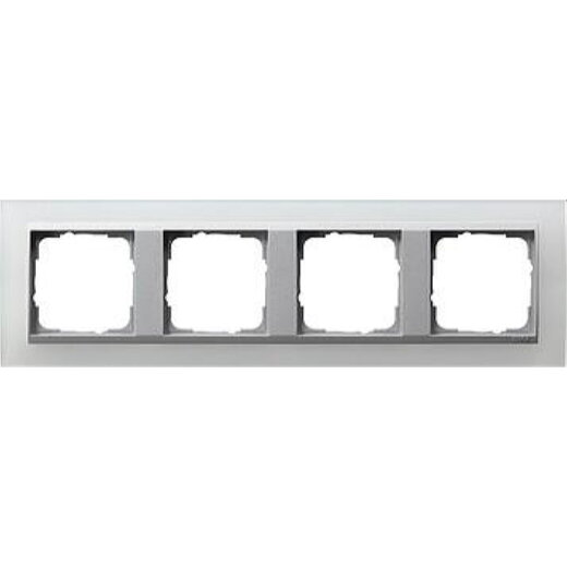 Gira Rahmen 021450 4fach + ZR Alu Event Opak weiss