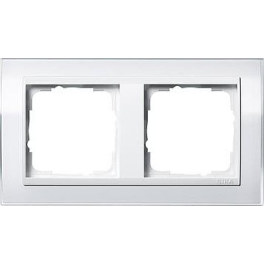 Gira Rahmen 0212723 2fach + ZR rw Event Klar weiss