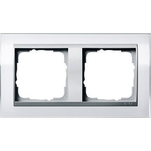 Gira Rahmen 0212726 2fach + ZR Alu Event Klar weiss