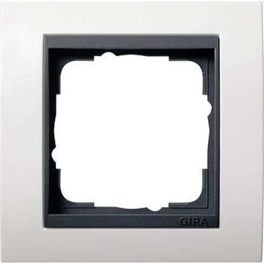 Gira Rahmen 021107 1fach ZR ant Event reinweiss matt