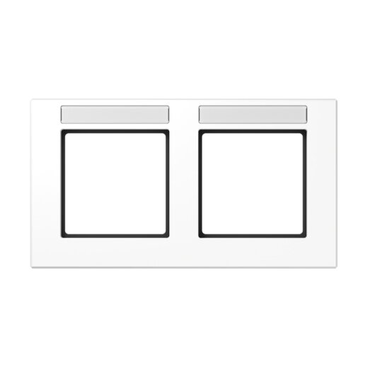 Jung Rahmen 2fach, mit Schriftfeld, waagerechte Montage, Thermoplast, A CREATION, alpinweiß AC5820BFNAWW