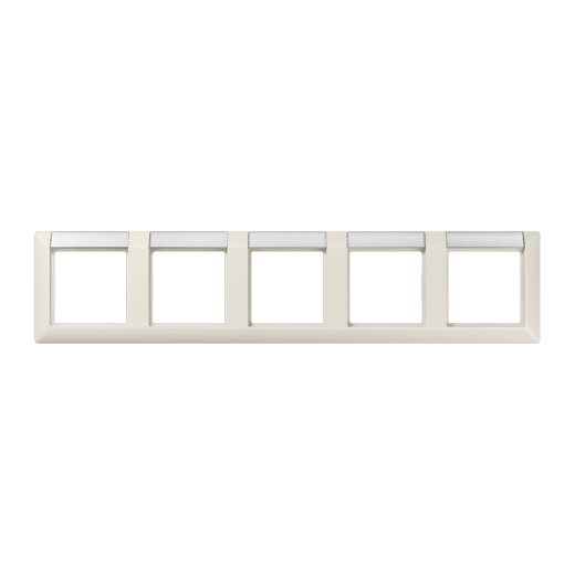 Jung Rahmen 5fach, mit Schriftfeld, waagerechte Montage, Duroplast, AS 500, weiß AS5850NA