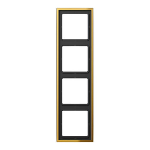 Jung Rahmen 4fach, Metall goldfarben PVD-beschichtet, LS 990, goldfarben GO2984