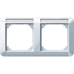 Merten Rahmen 387225 2fach waager. aktivweiss glaenz.