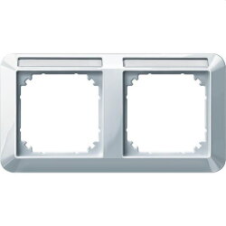 Merten Rahmen 387219 2fach waager. polarweiss glaenz.