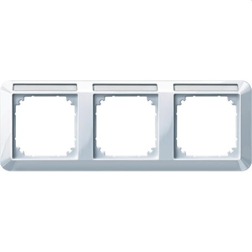 Merten Rahmen 387325 3fach waager. aktivweiss glaenz.