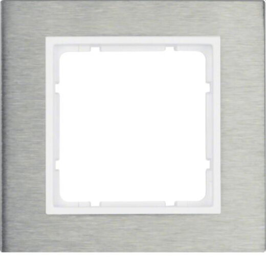 Berker Rahmen M310113609 edelstahl/polarweiss