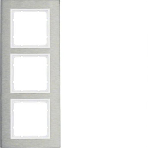 Berker Rahmen M310133609 edelstahl/polarweiss