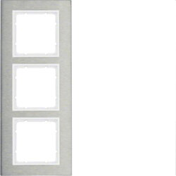 Berker Rahmen M310133609 edelstahl/polarweiss