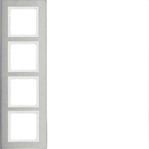 Berker Rahmen M310143609 edelstahl/polarweiss
