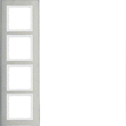 Berker Rahmen M310143609 edelstahl/polarweiss