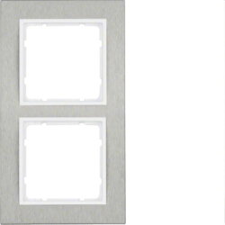 Berker Rahmen M310223609 edelstahl/polarweiss