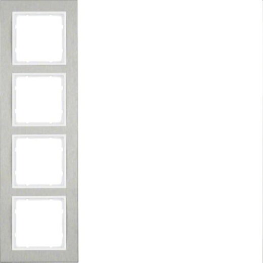 Berker Rahmen M310243609 edelstahl/polarweiss