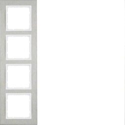 Berker Rahmen M310243609 edelstahl/polarweiss