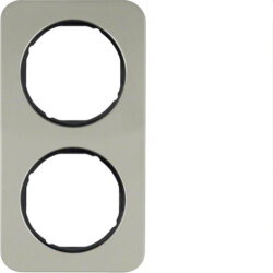 Berker Rahmen M310122104 edelstahl/schwarz