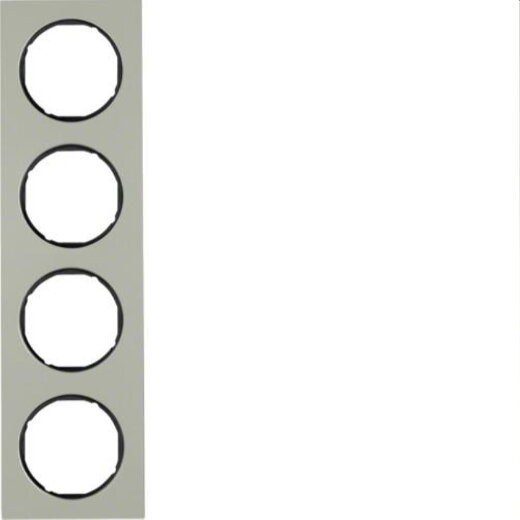 Berker Rahmen M310142204 edelstahl/schwarz