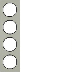 Berker Rahmen M310142204 edelstahl/schwarz