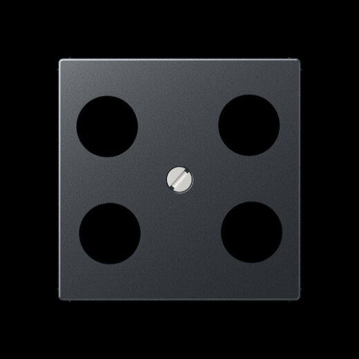 Jung Abdeckung für 4-Loch SAT-TV-Steckdose (Hirschmann), Thermoplast lackiert, Serie A, anthrazit matt A561-4SAT1ANM