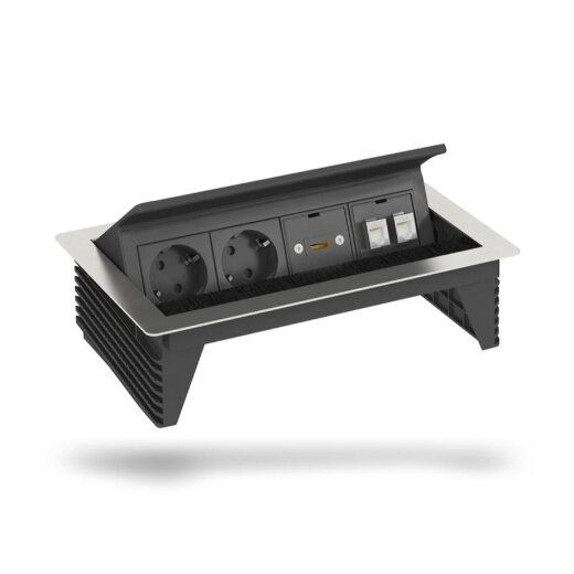 OBO Deskbox, klappbar DBK2-M4H D2S2K z. Einbau in Tischplatten