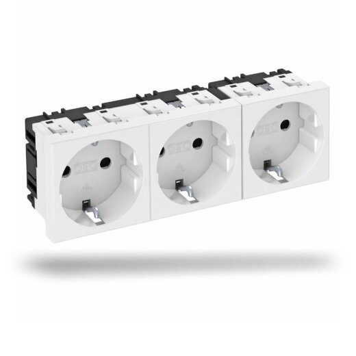 OBO Steckdose STD-D0 RW3 0° 3fach reinweiss