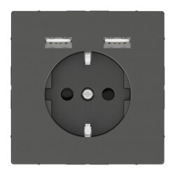 Merten Steckdose SCHUKO mit USB Ladegerät anthrazit...