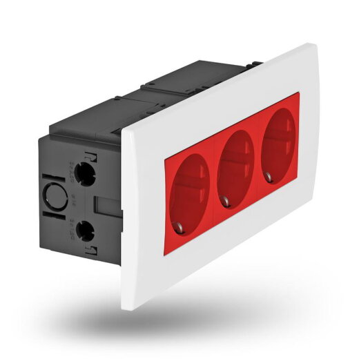 OBO Steckdoseneinheit SDE-RW D0RT3 Modul 45 3fach 84x185x59mm