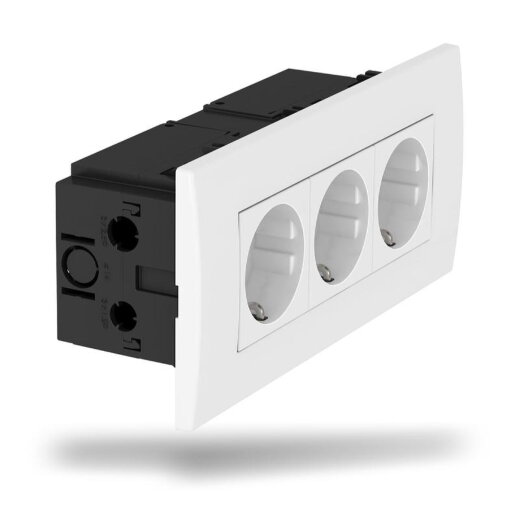OBO Steckdoseneinheit SDE-RW D0RW3 Modul 45 3fach reinweiss