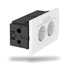 OBO Steckdoseneinheit SDE-RW D0RW2B Modul 45 2fach reinweiss