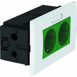 OBO Steckdoseneinheit SDE-RW D0GN2B Modul 45 2fach...