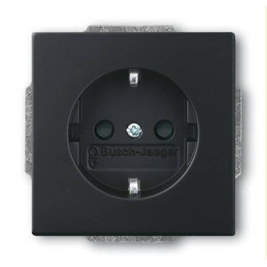 Busch-Jaeger Steckdose SCHUKO 23 EUCB-885 eBs SrK, schwarz matt