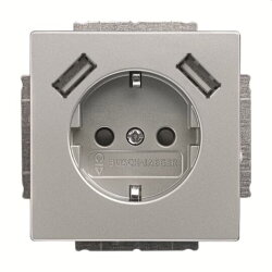 Busch-Jaeger Doppelsteckdose SCHUKO 20 EUCB2USB-866 2x...