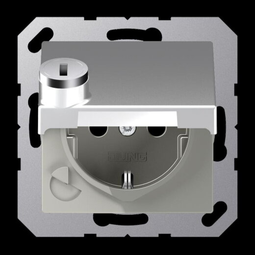 Jung SCHUKO Steckdose, 16 A 250 V ~, mit Sicherheitsschloss, Thermoplast lackiert, Serie A, a A1520BFKLSLAL