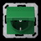 Jung SCHUKO Steckdose, 16 A 250 V ~, ohne Krallen, Thermoplast, Serie AS, grün (für SV) AS1520BFKIKLGN