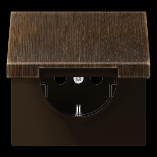 Jung SCHUKO Steckdose, 16 A 250 V ~, Messing, Serie LS, Messing antik ME1520KIKLAT