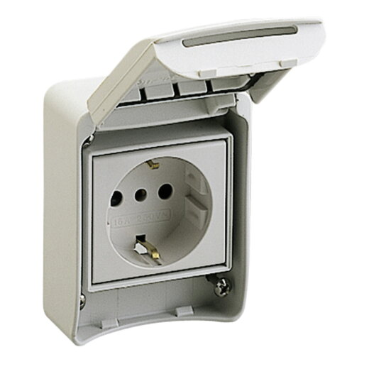 Schneider Electric Anbausteckdose 2p+E 10/16 IP65 grau 81141