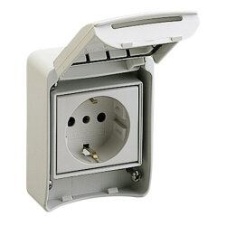 Schneider Electric Anbausteckdose 2p+E 10/16 IP65 grau 81141