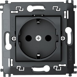 Bticino SCHUKO-Steckdose L4141MA + Tragring SL anthrazit