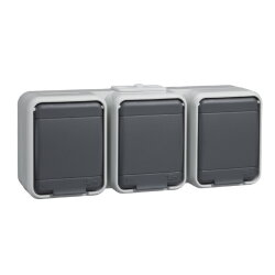 ELSO Steckdose 455809 3f. 16A waager. licht/basaltgrau