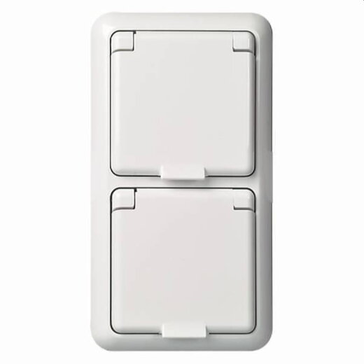 ELSO Steckdoseneinsatz 225414 2fach 16A FASHION IP44 reinweiß