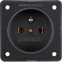 Berker Steckdose 9619505 mit SCHUKO-Stift schwarz matt...