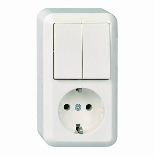 ELSO AP-Kombi-Serienschalter 388504 10/16A CONTURA reinweiß