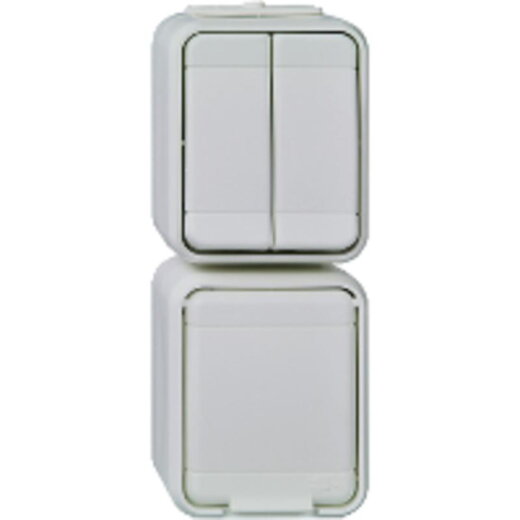 ELSO Kombi-Serienschalter 448529 senkr. AquaTop licht/basaltgrau