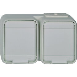 ELSO Steckdose 445459 2f. 16A waager. licht/basaltgrau