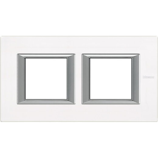 Bticino Rahmen 2fach horizontal white glass
