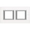 Bticino Rahmen 2fach horizontal white glass