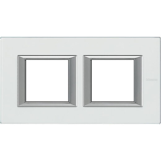 Bticino Rahmen 2fach Horizontal Glas Kristall