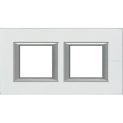 Bticino Rahmen 2fach Horizontal Glas Kristall