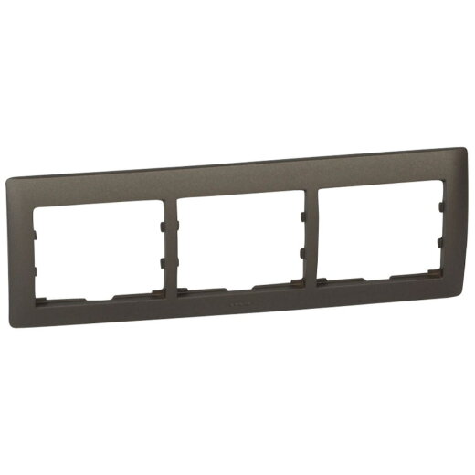 Legrand Abdeckrahmen 771203 3fach waager. Galea dark bronze